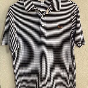 The Beaufort Bonnet Company Navy and White Striped Polo sz. M The Seaside Style